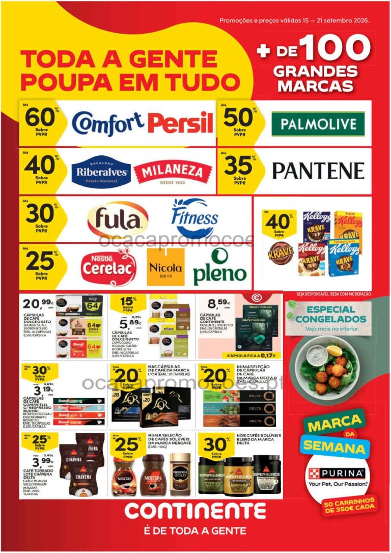 Folheto Continente Modelo – Antevisão Promoções de 15 a 21 setembro
