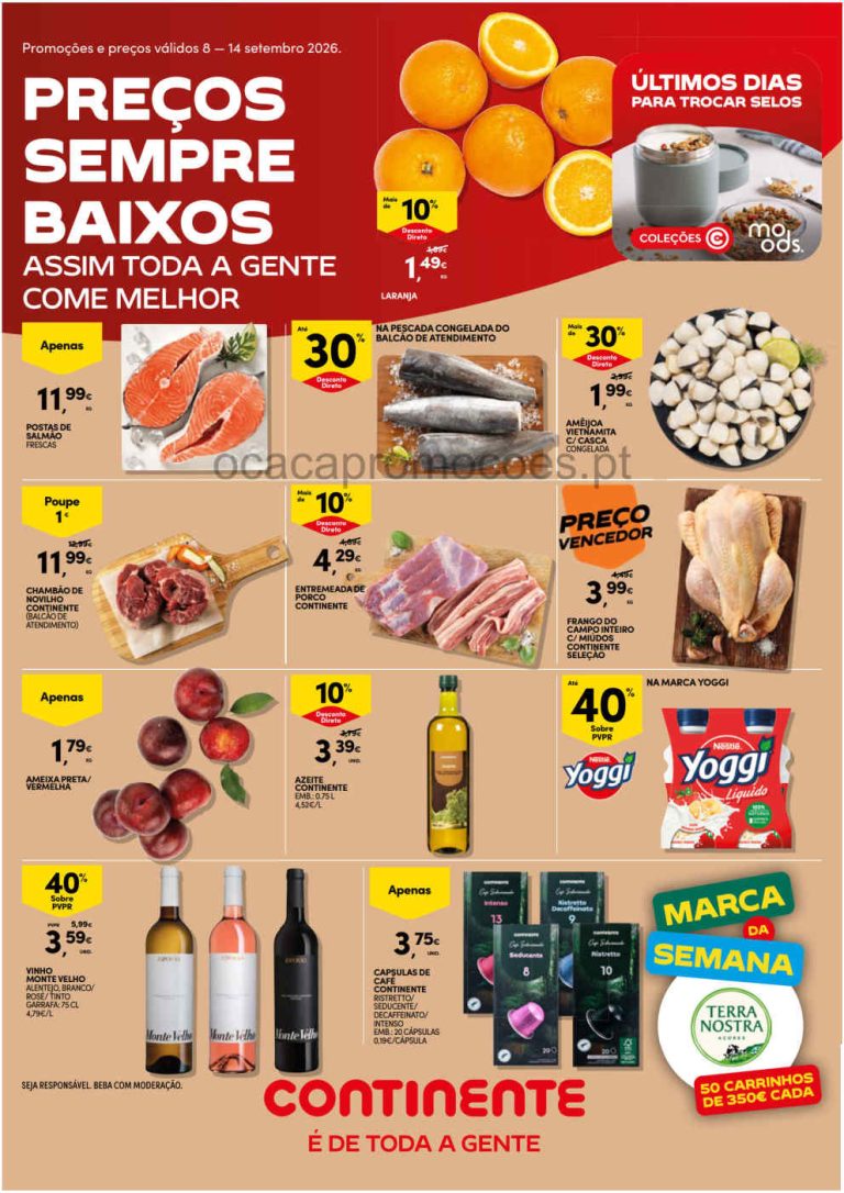 Folheto Continente – Antevisão Promoções 8 a 14 de setembro