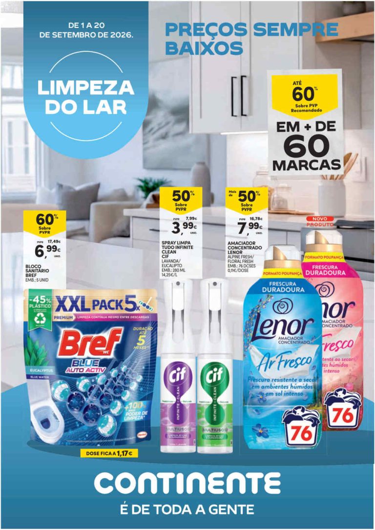 Folheto Continente Limpeza – Antevisão Promoções 1 a 20 de setembro