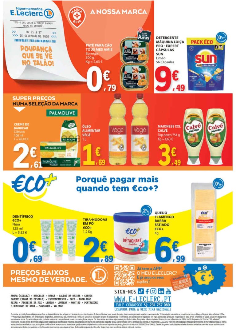 Folheto E Leclerc Fim de Semana – Antevisão Promoções 25 a 27 de setembro
