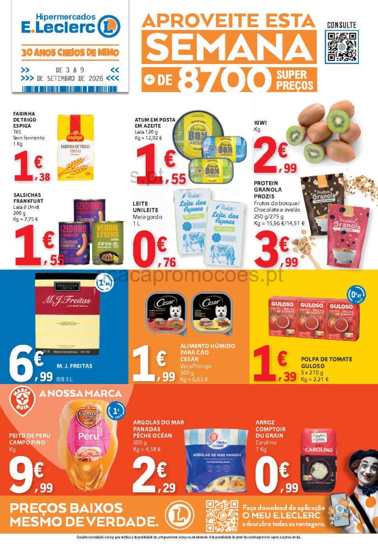 Folheto E Leclerc – Antevisão Promoções 3 a 9 de setembro