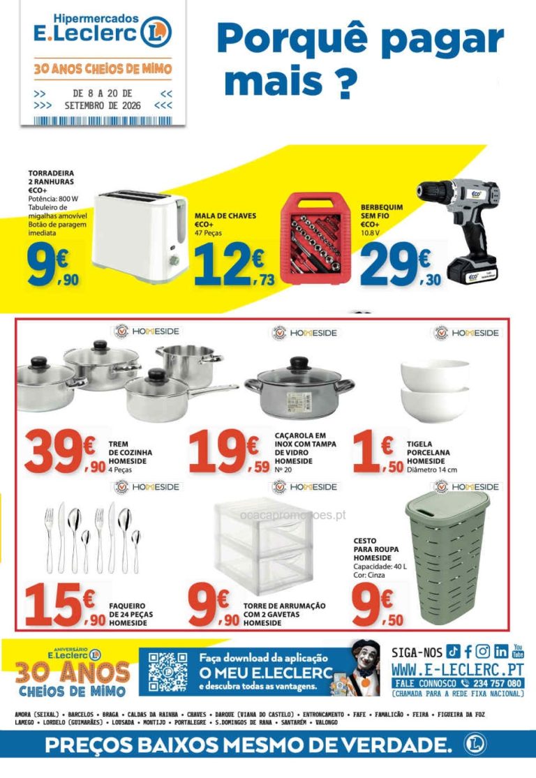 Folheto E Leclerc Bazar – Antevisão Promoções 8 a 20 de setembro