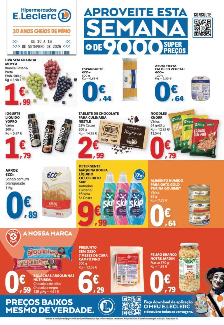 Folheto E Leclerc – Antevisão Promoções 10 a 16 de setembro