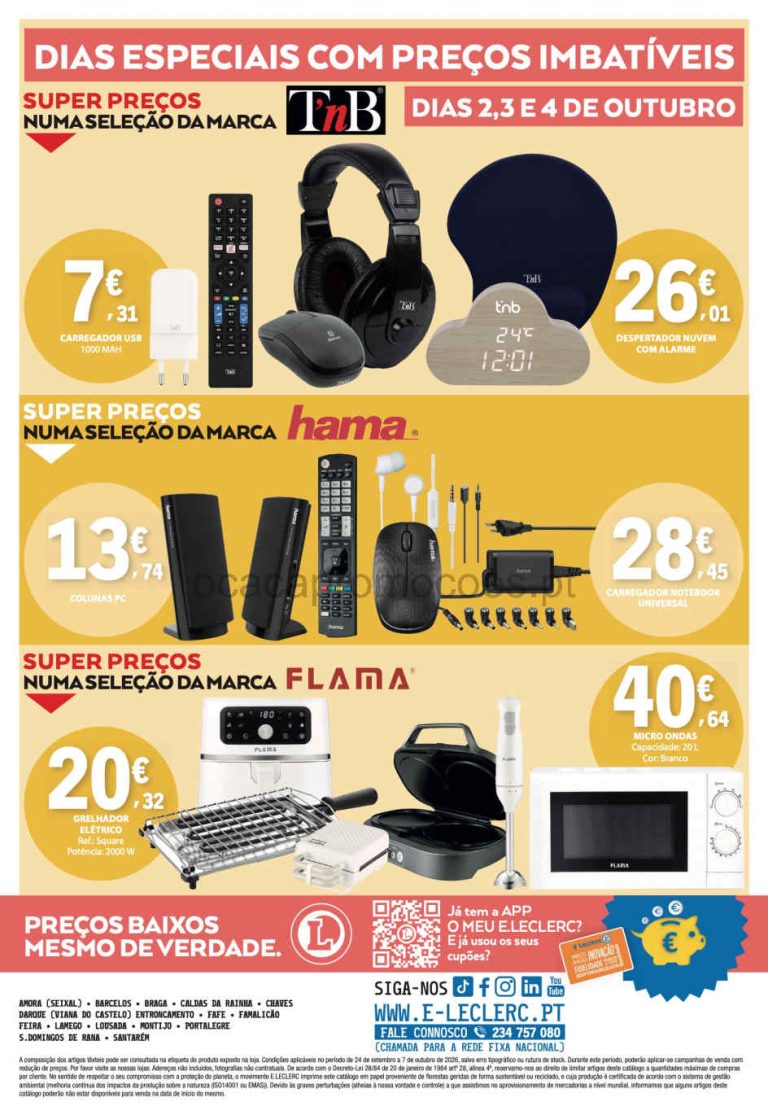 Folheto E Leclerc Bazar – Antevisão Promoções 2 a 4 de outubro