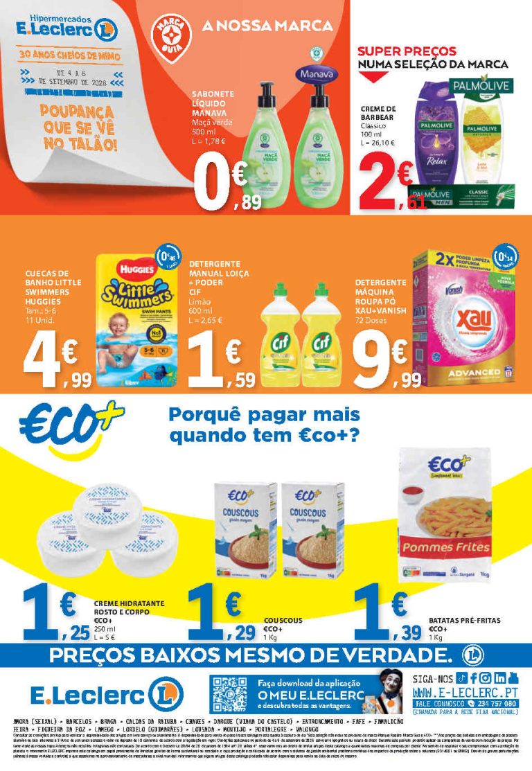 Folheto E Leclerc Fim de Semana – Antevisão Promoções 4 a 6 de setembro