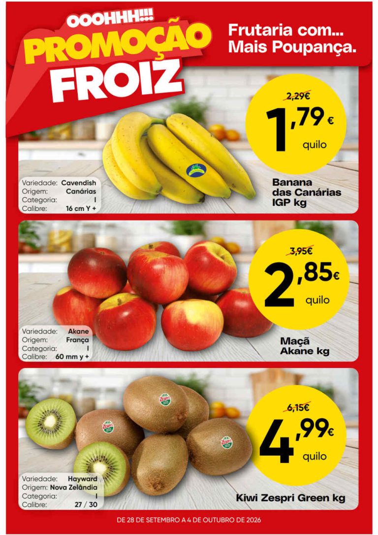 Folheto Supermercados Froiz – Antevisão Promoções 28 setembro a 4 outubro