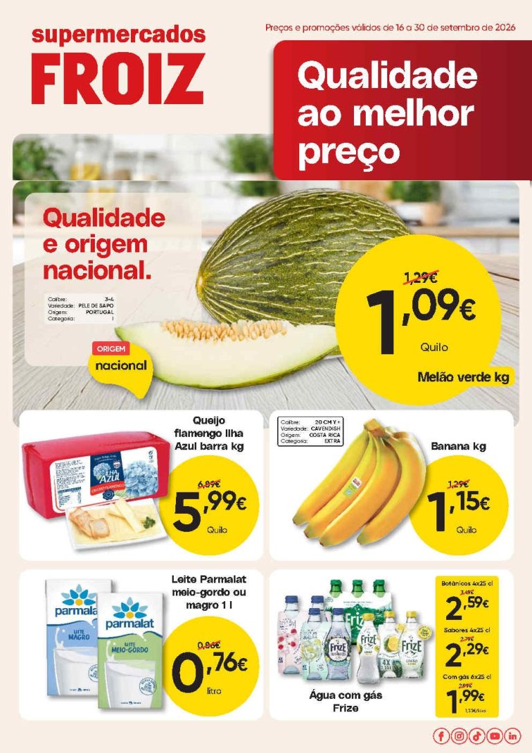 Folheto Supermercados Froiz – Antevisão Promoções 16 a 30 de setembro