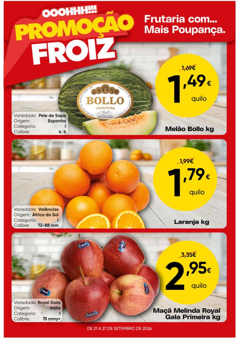 Folheto Supermercados Froiz – Antevisão Promoções 21 a 27 de setembro