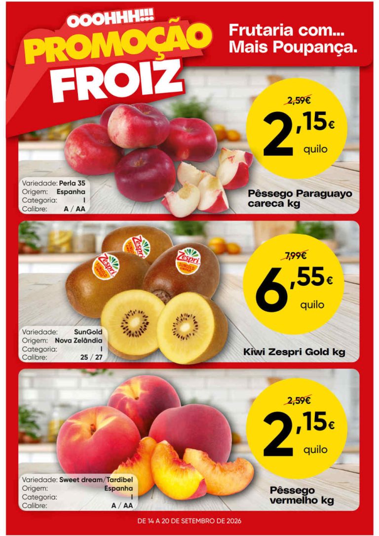 Folheto Supermercados Froiz – Antevisão Promoções 14 a 20 de setembro