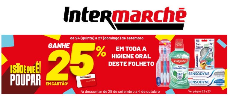 Antevisão Intermarché – Acumulação 25% desconto em cartão de 24 a 27 setembro