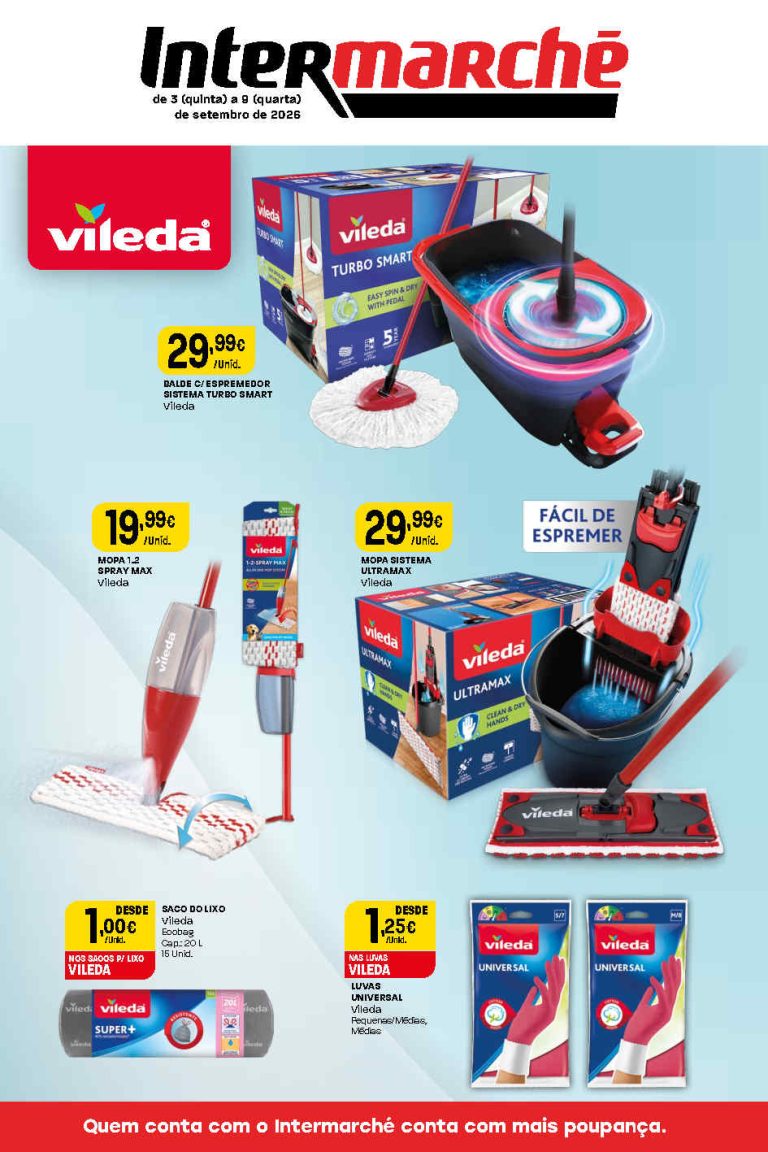 Folheto Intermarché Vileda – Antevisão bazar promoções 3 a 9 de setembro