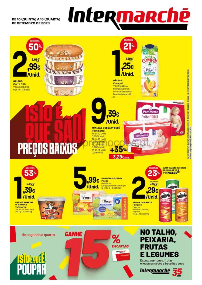 Folheto Intermarché – Antevisão Promoções 10 a 16 de setembro