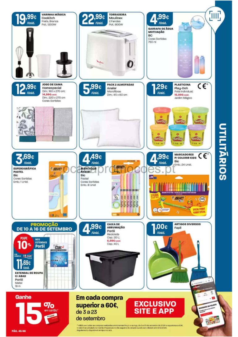 Folheto Intermarché Bazar – Antevisão Promoções 10 a 16 de setembro