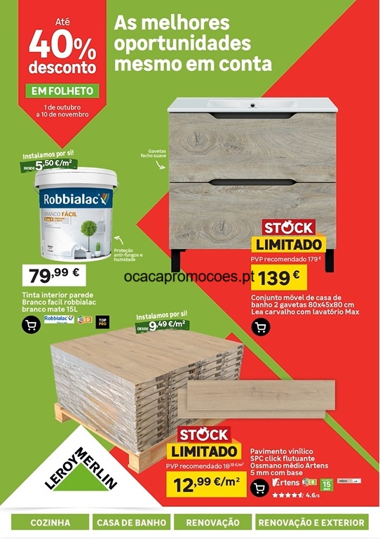 Folheto Leroy Merlin – Antevisão Promoções 1 outubro a 10 novembro