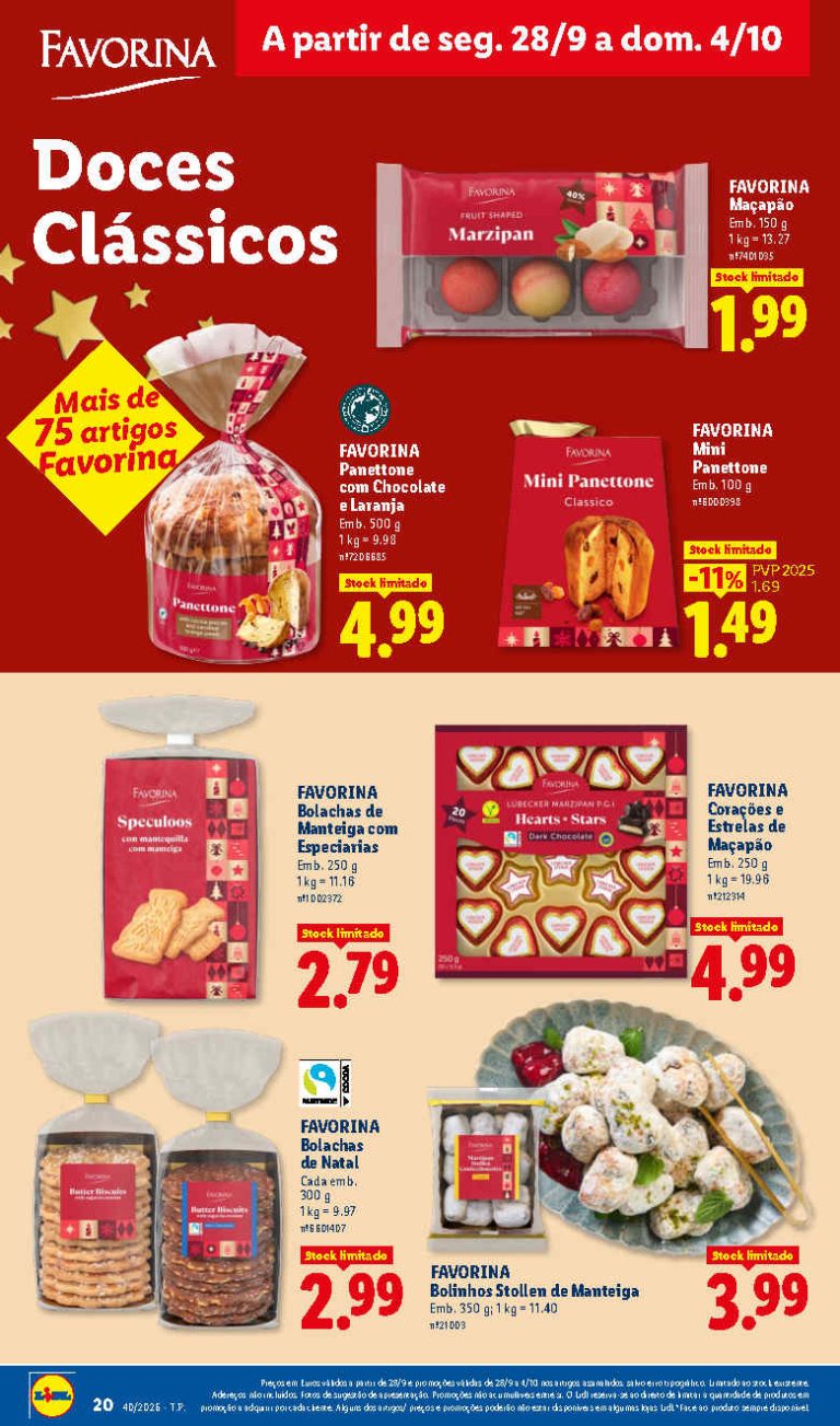 Folheto Lidl Natal Favorina – Antevisão Promoções 28 setembro a 4 outubro