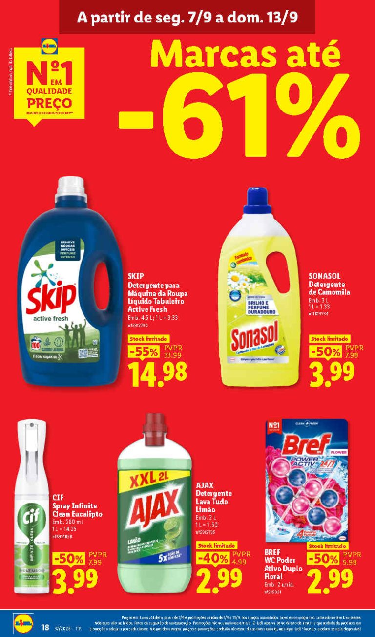 Folheto Lidl Limpeza e Beleza – Antevisão Promoções 7 a 13 de setembro
