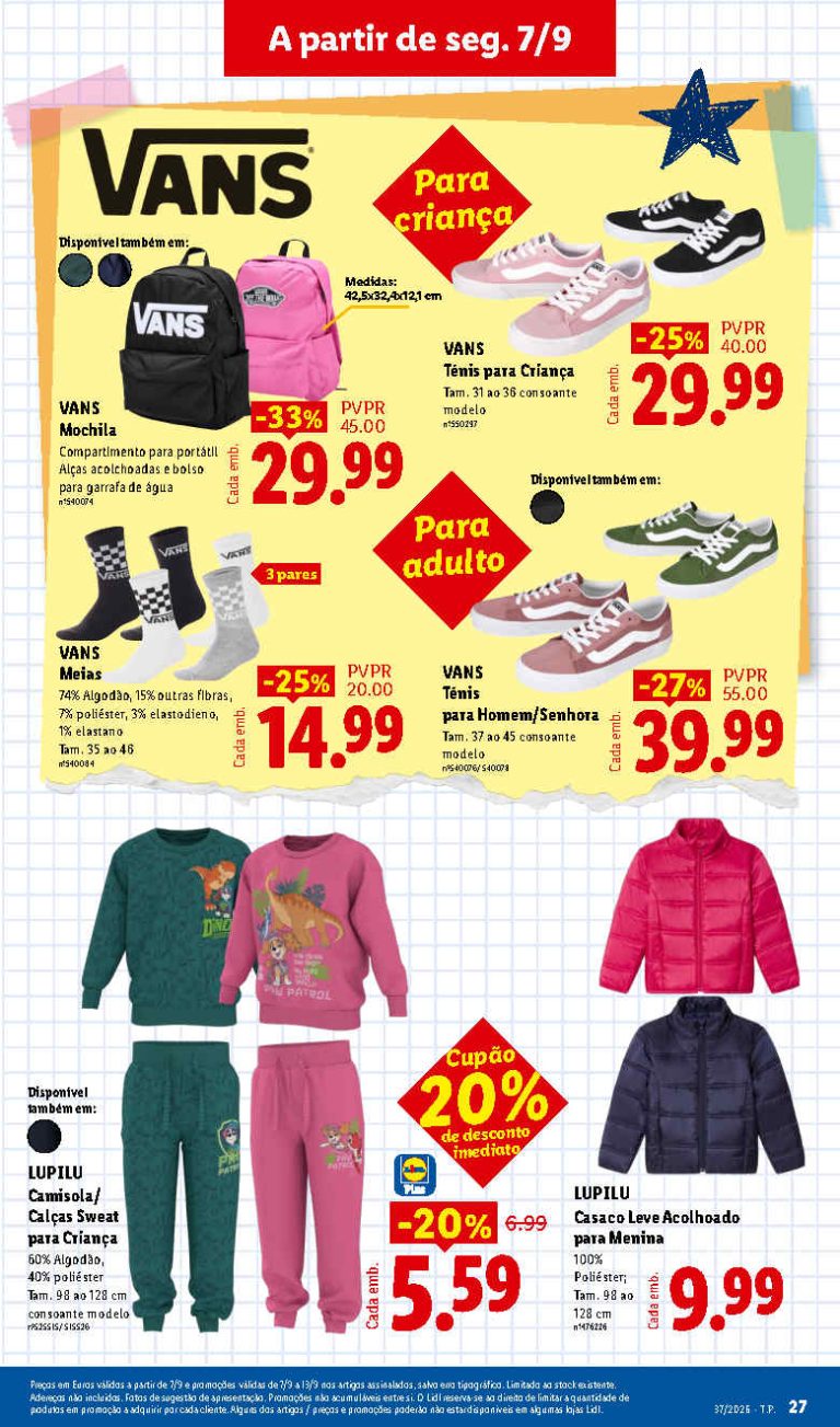 Folheto Lidl Moda – Antevisão Bazar Promoções 7 a 17 de setembro