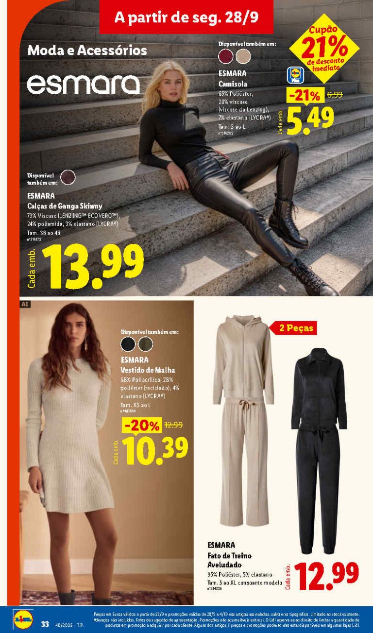 Folheto Lidl Moda – Antevisão Bazar Promoções 28 setembro a 4 outubro