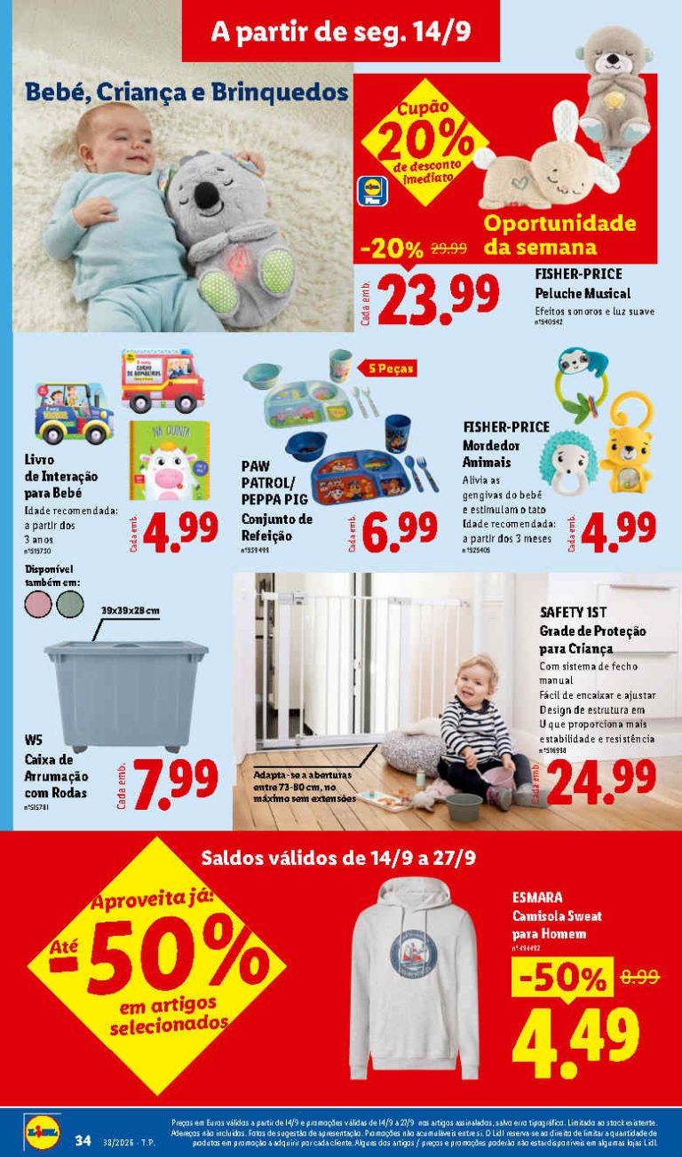 Folheto Lidl Especial Feira do Bebé – Antevisão Bazar Promoções 14 a 20 setembro