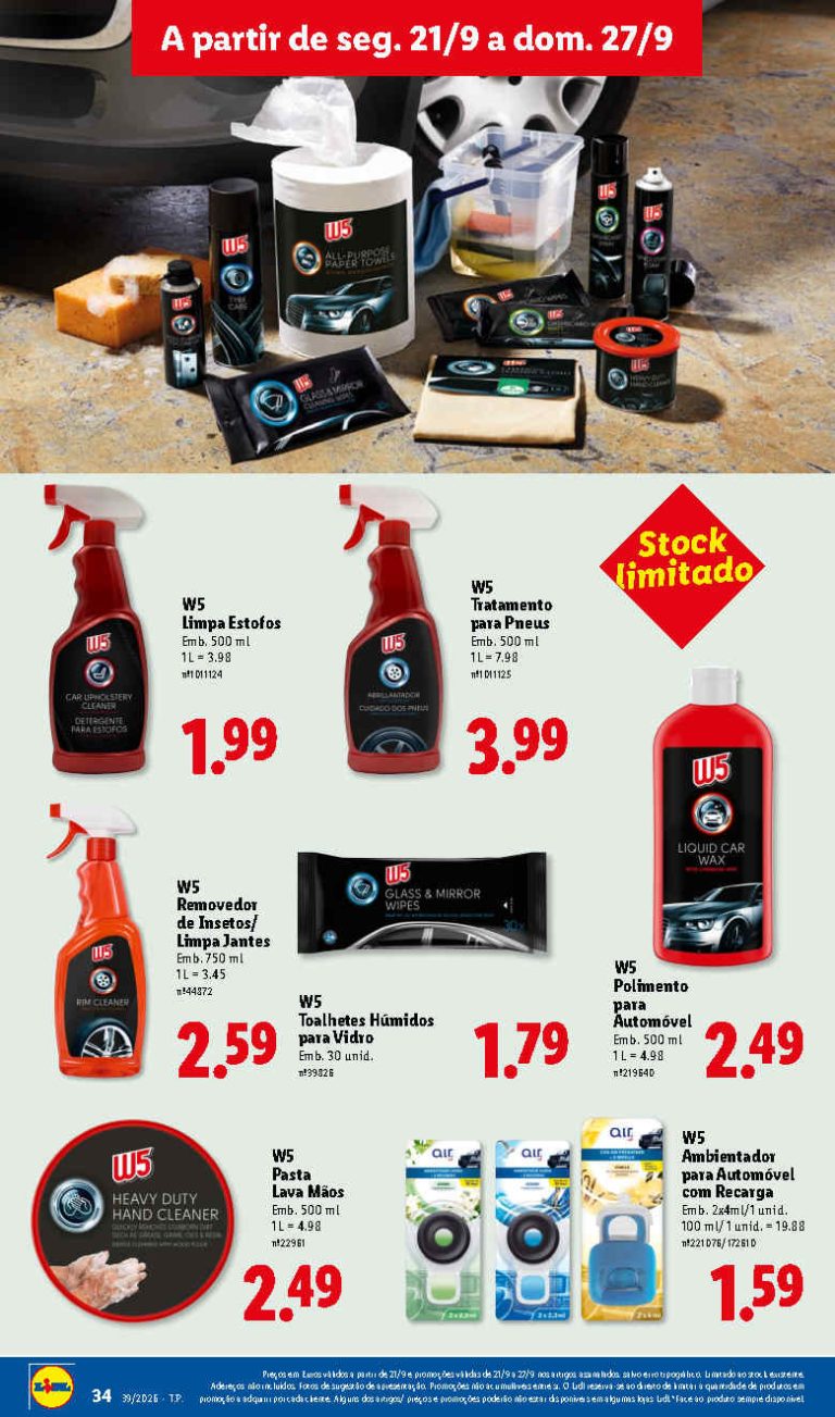 Folheto Lidl Limpeza Auto – Antevisão Promoções 21 a 27 de setembro
