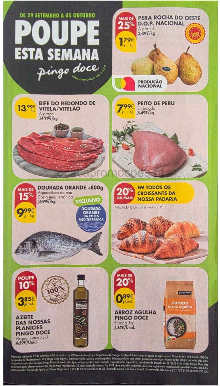 Folheto Pingo Doce – Antevisão Promoções 29 setembro a 5 outubro