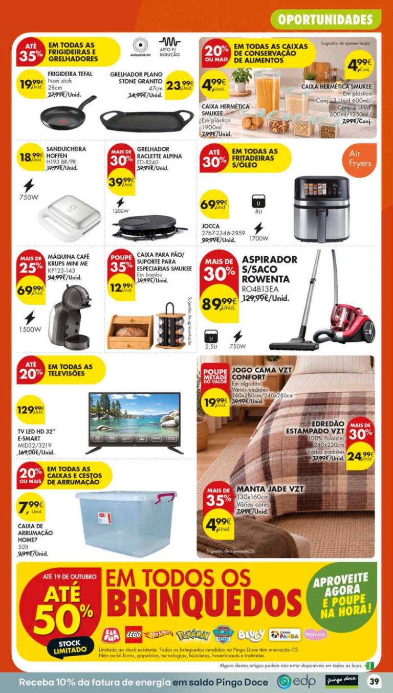 Folheto Pingo Doce Bazar Lojas Médias – Antevisão Promoções de 29 setembro a 5 outubro