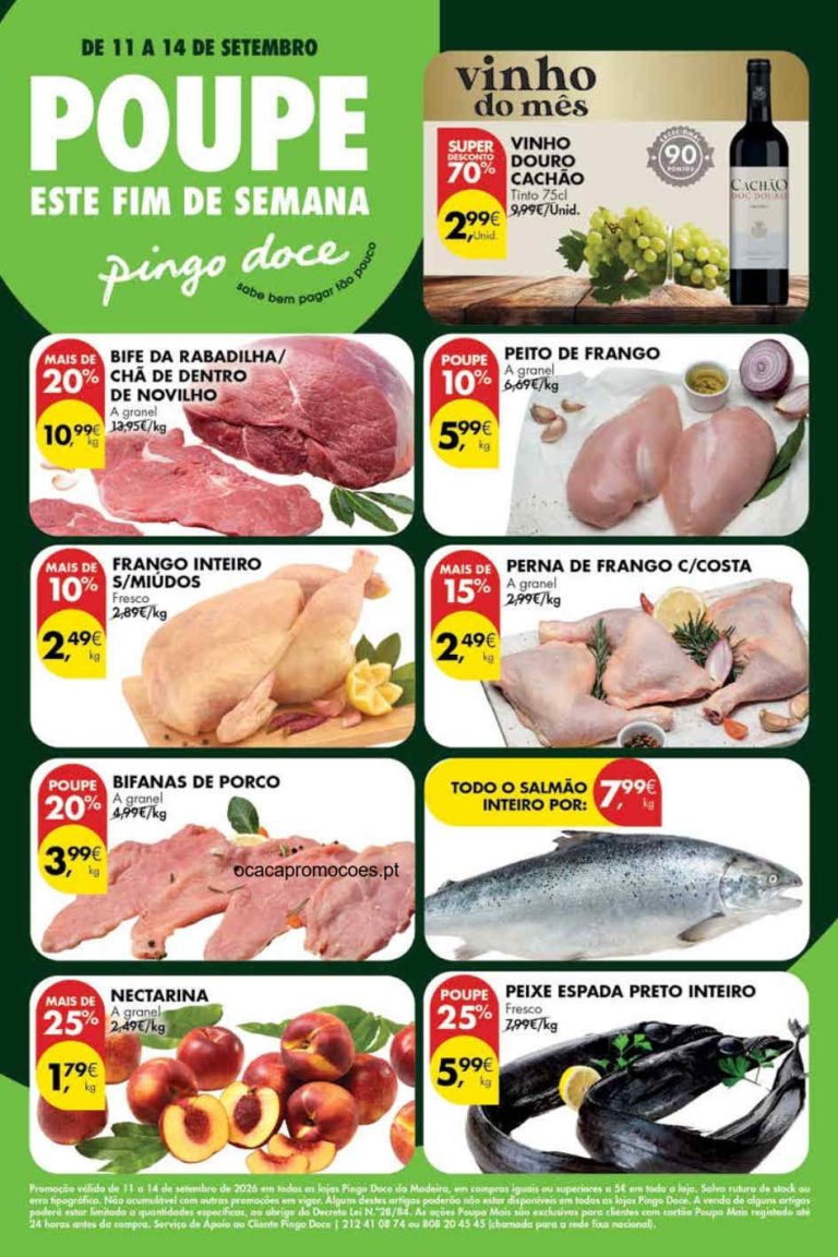 Folheto Pingo Doce Madeira Fim de Semana – Antevisão Promoções 11 a 14 de setembro