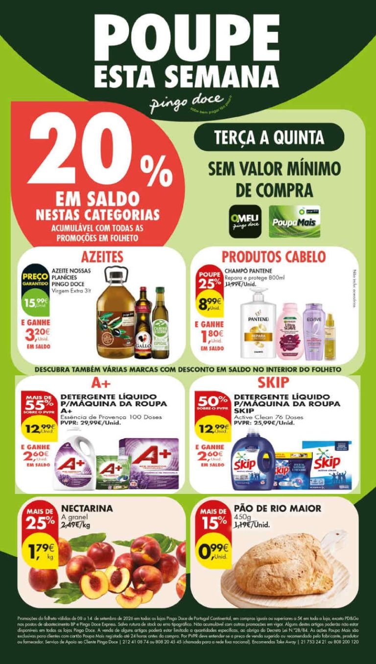 Antevisão Folheto Pingo Doce – Esta Semana Promoções de 8 a 14 setembro