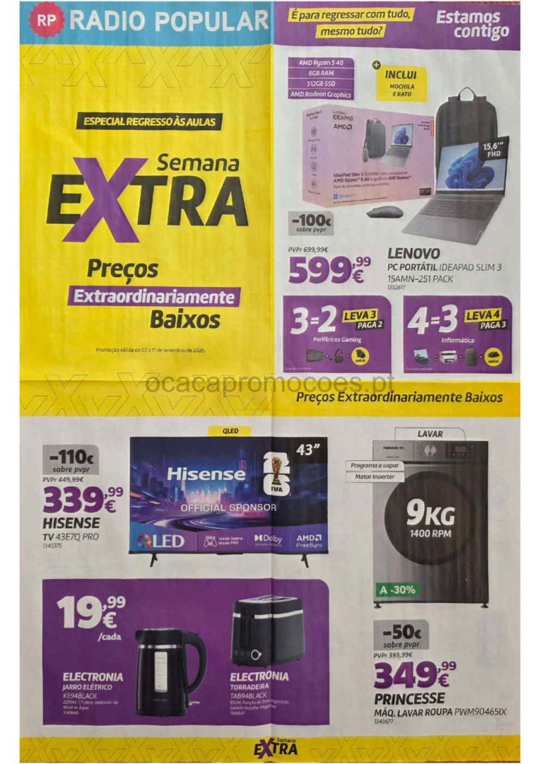 Folheto Rádio Popular – Antevisão Promoções 3 a 11 de setembro