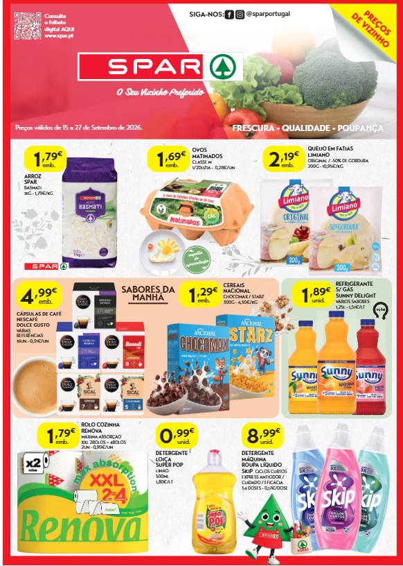 Folheto Spar – Antevisão Promoções 15 a 27 de setembro