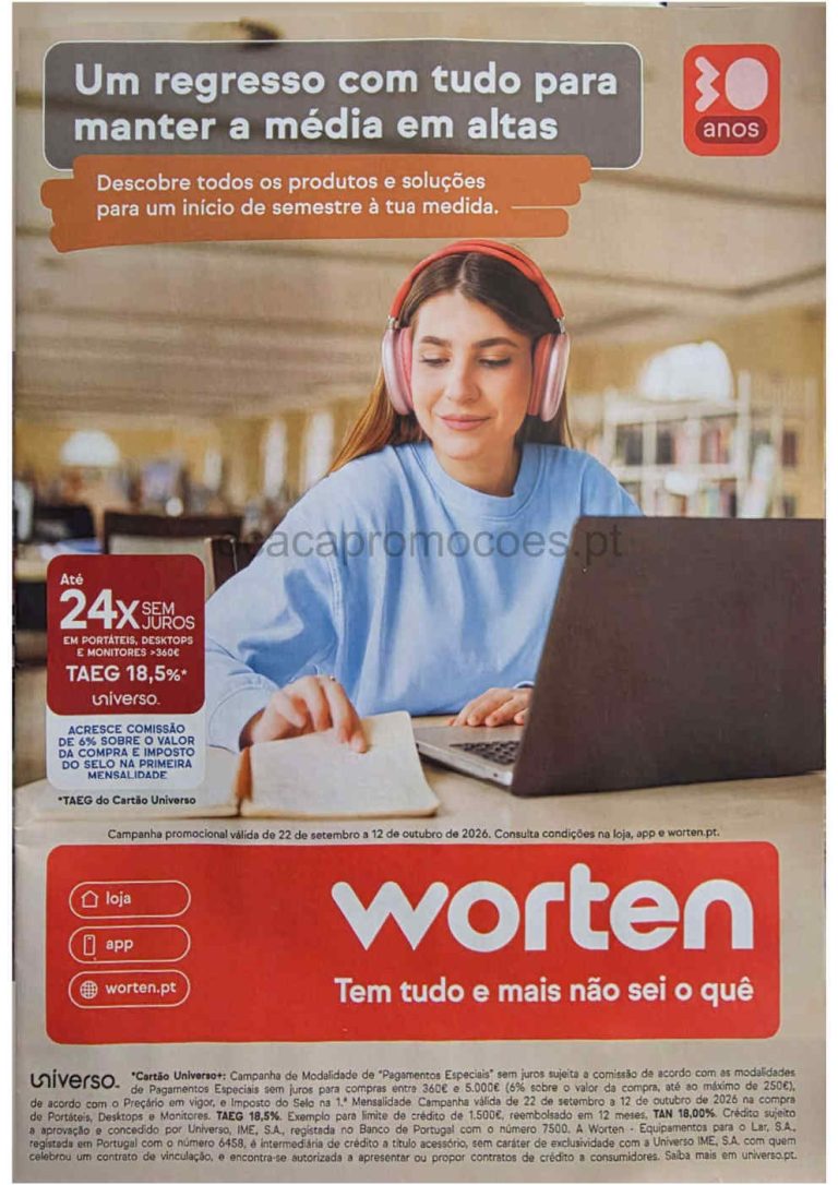 Folheto Worten – Antevisão Promoções 22 setembro a 12 outubro