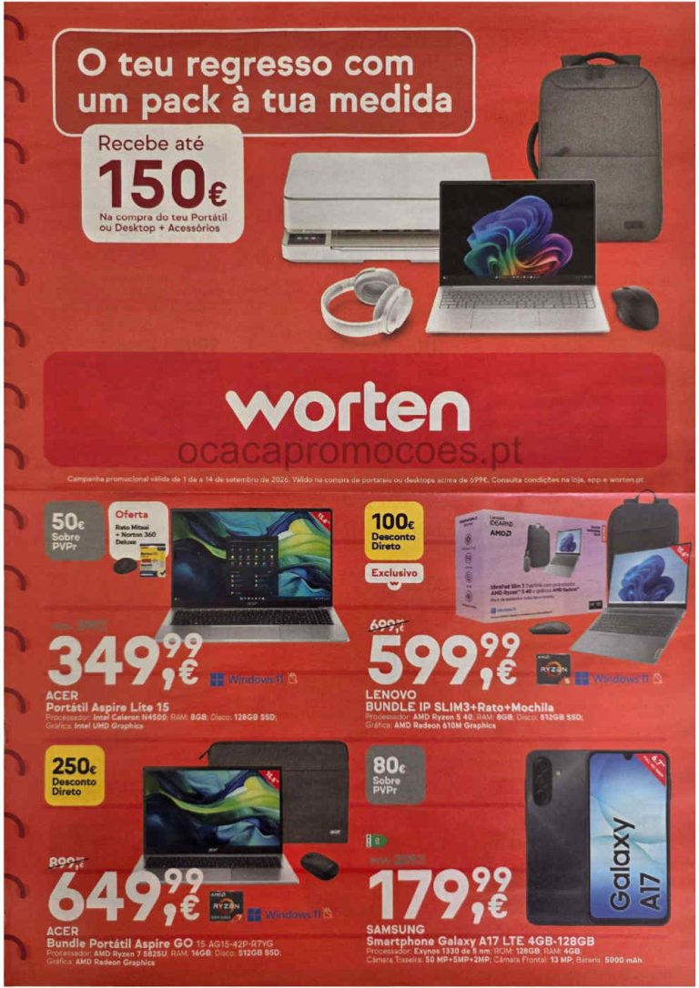 Folheto Worten – Antevisão Promoções 1 a 14 de setembro