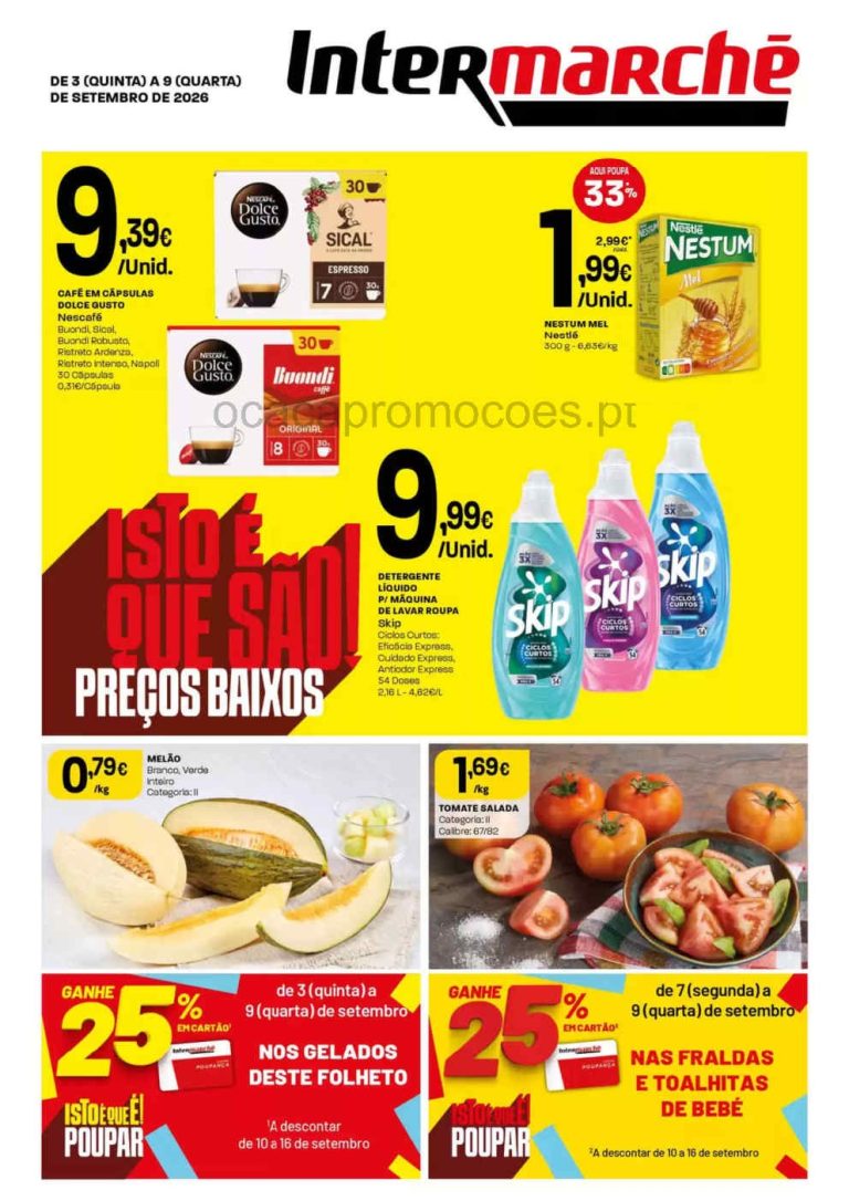 Folheto Intermarché Lojas Pequenas – Antevisão Promoções 3 a 9 de setembro