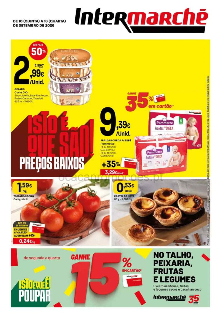 Folheto Intermarché Lojas Pequenas – Antevisão Promoções 10 a 16 de setembro
