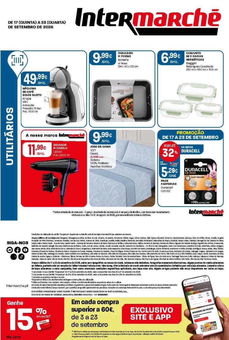 Folheto Intermarché Bazar Contact – Antevisão Promoções 17 a 23 de setembro