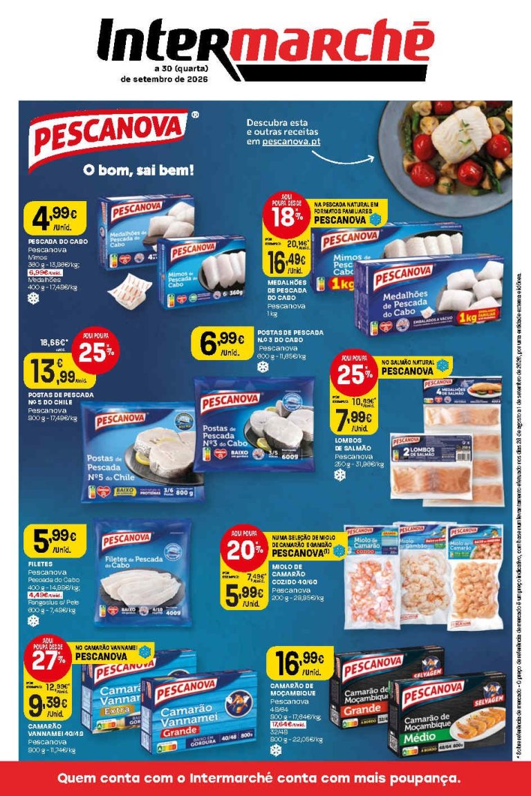 Folheto Intermarché Pescanova – Antevisão Promoções 25 a 30 de setembro