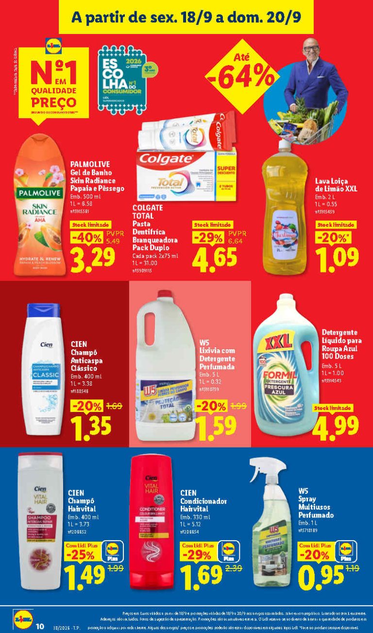 Folheto Lidl Limpeza e Beleza – Antevisão Promoções 18 a 20 de setembro