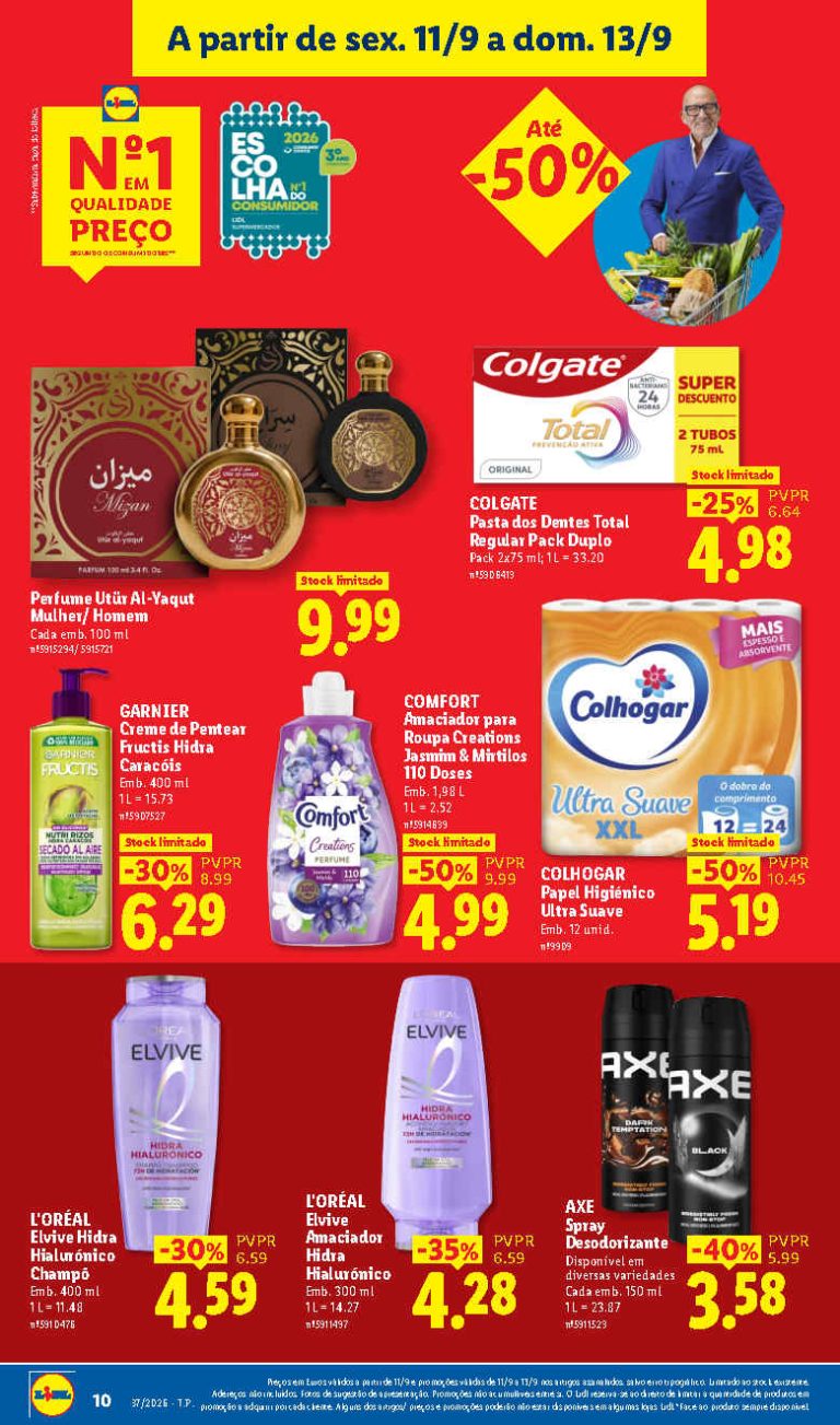 Folheto Lidl Limpeza e Beleza – Antevisão Promoções 11 a 13 de setembro