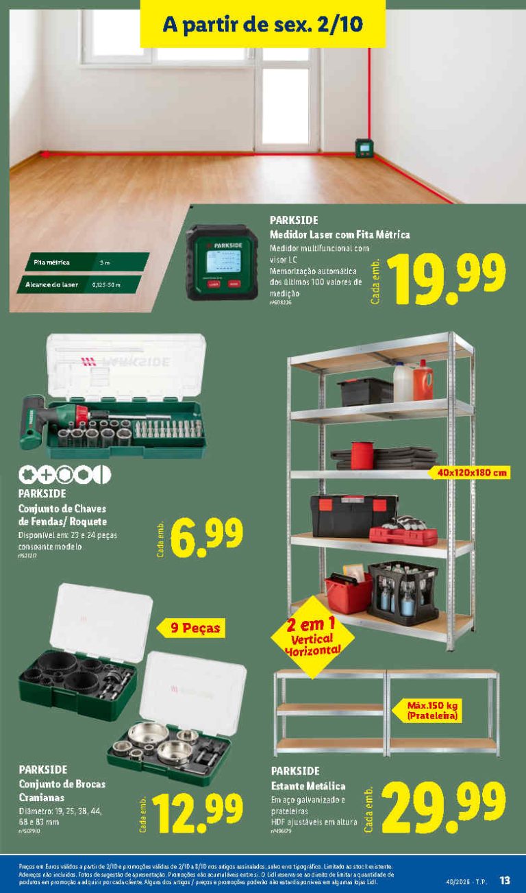 Folheto Lidl Especial Parkside – Antevisão Bazar Promoções 2 a 8 de outubro