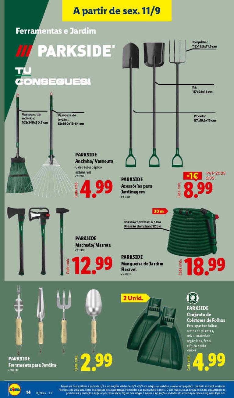 Folheto Lidl Jardim – Antevisão Bazar Promoções 11 a 13 de setembro