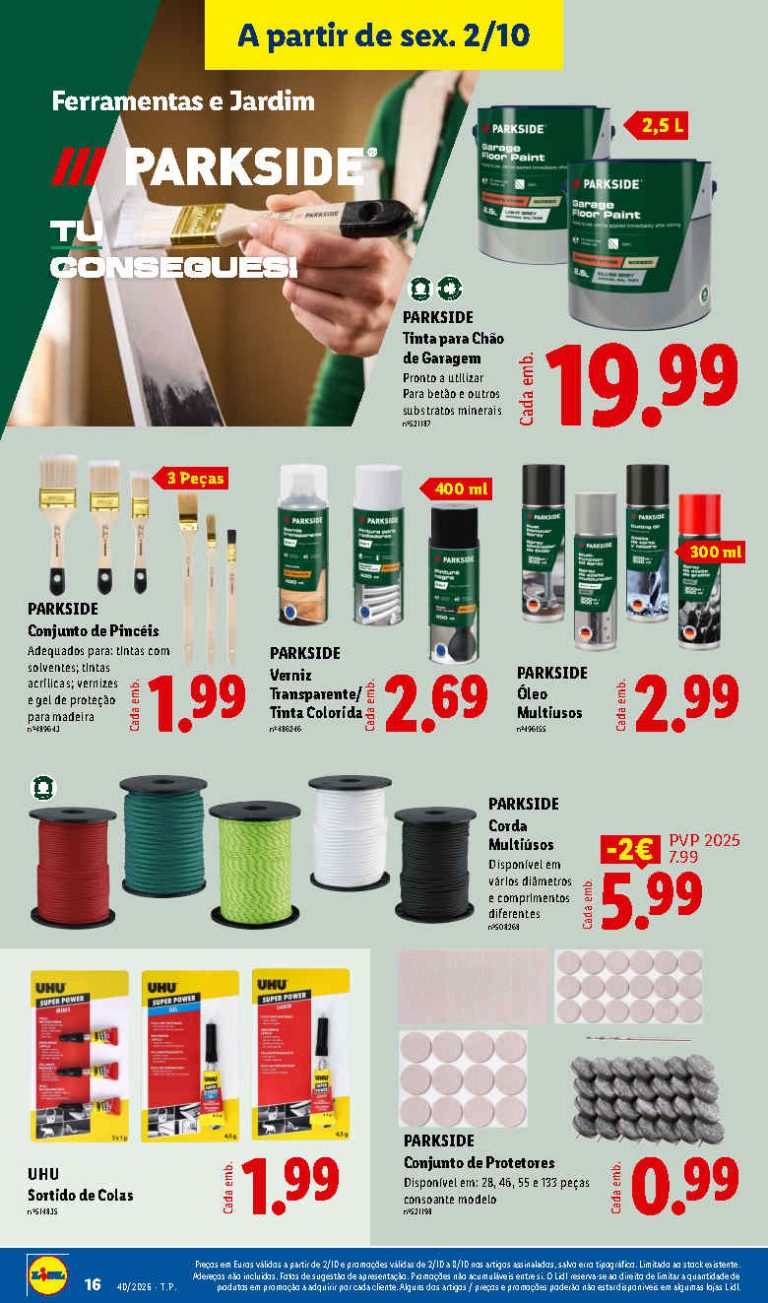 Folheto Lidl Utilitários – Antevisão Bazar Promoções 2 a 8 de outubro