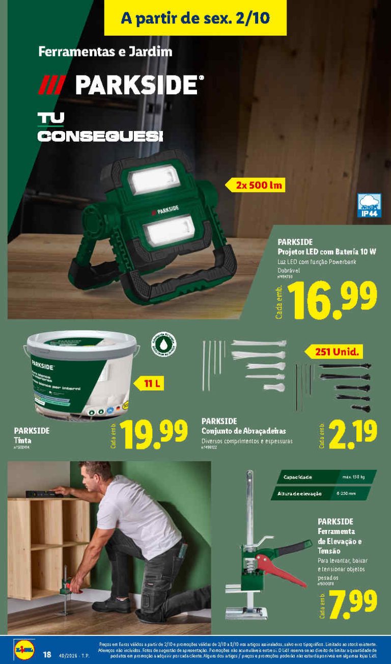 Folheto Lidl Ferramentas – Antevisão Bazar Promoções 2 a 8 de outubro