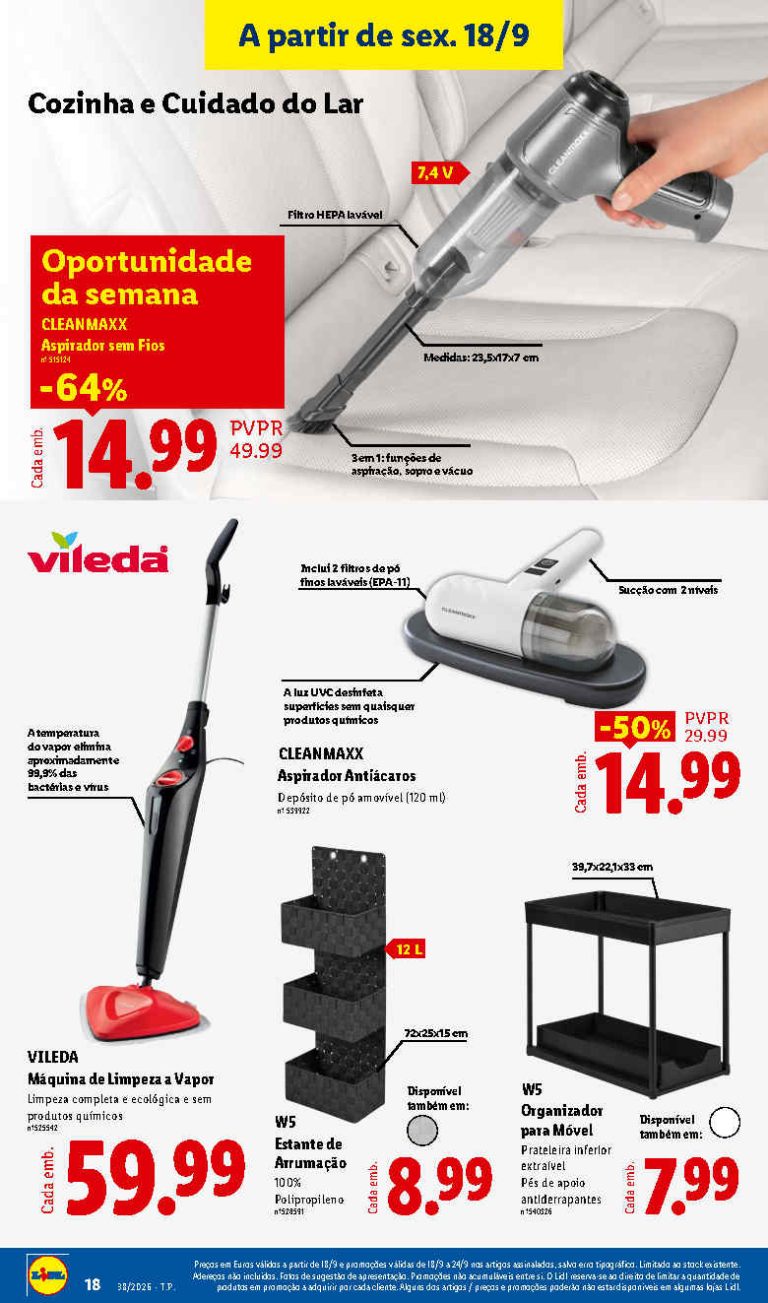 Folheto Lidl Bazar Limpeza – Antevisão Promoções 18 a 24 de setembro