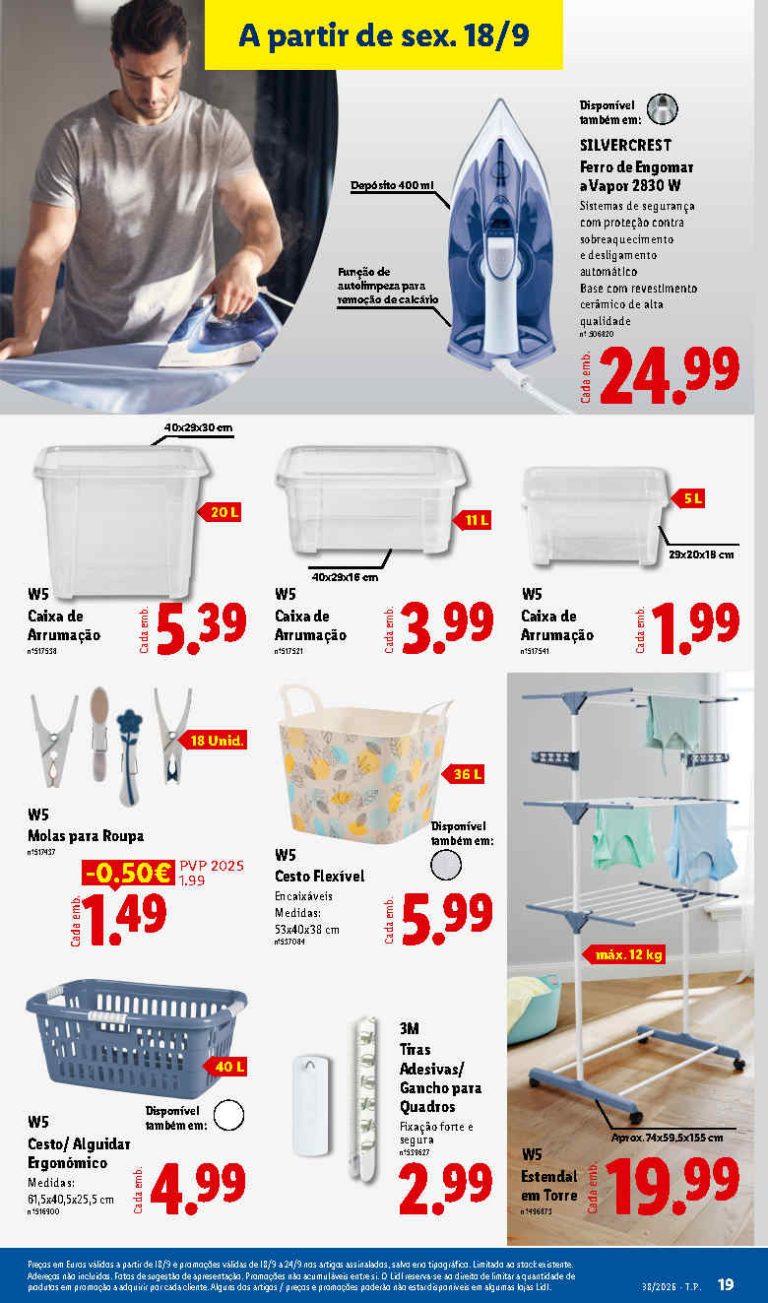 Folheto Lidl Especial Bazar Limpeza – Antevisão Promoções de 18 a 24 setembro