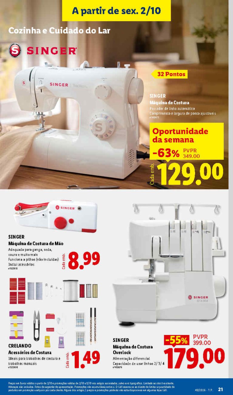 Folheto Lidl Costura – Antevisão Bazar Promoções 2 a 8 de outubro