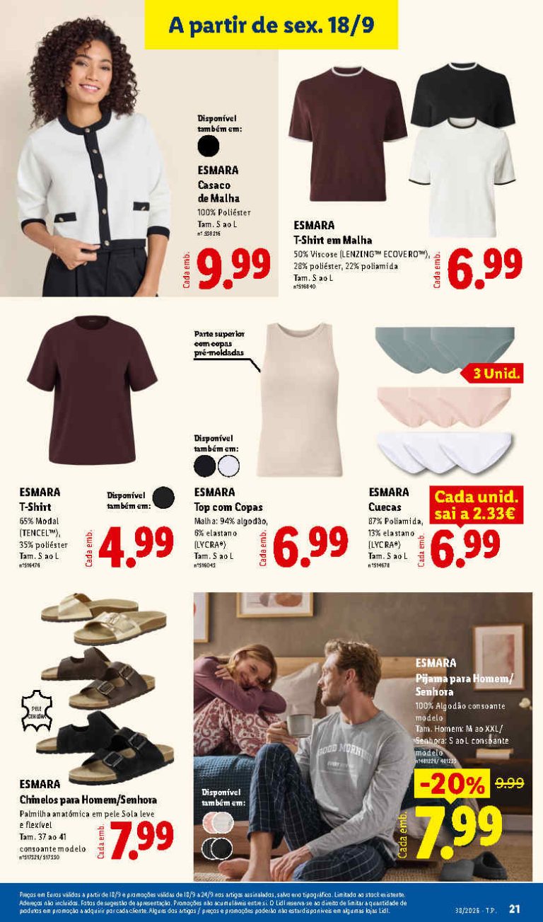 Folheto Lidl Moda – Antevisão Bazar Promoções 18 a 24 de setembro