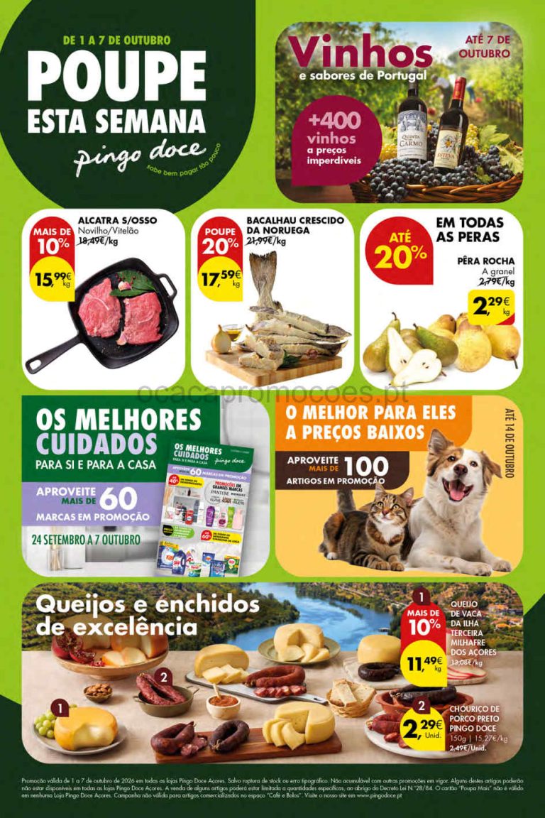 Folheto Pingo Doce Açores – Antevisão Promoções 1 a 7 de outubro