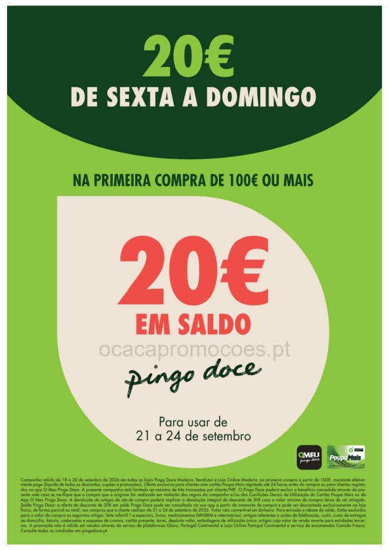 Folheto Pingo Doce Madeira Fim de Semana – Antevisão Promoções de 18 a 20 setembro