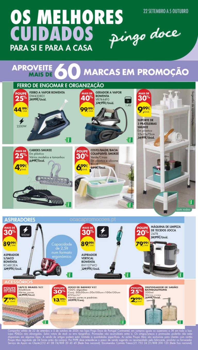 Folheto Pingo Doce Bazar Limpeza e Beleza – Antevisão Promoções de 22 setembro a 5 outubro
