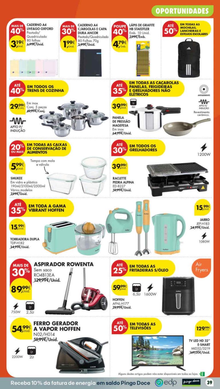 Folheto Pingo Doce Bazar Lojas Médias – Antevisão Promoções 15 a 21 de setembro